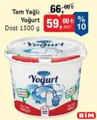 DOST TAM YAĞLI YOĞURT 1500 G